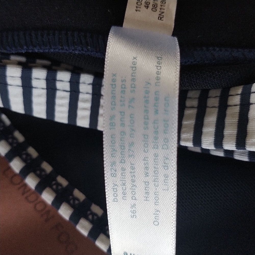CACIQUE Navy Ruffle Tiered Tankini Top Swim 18 - Picture 6 of 8